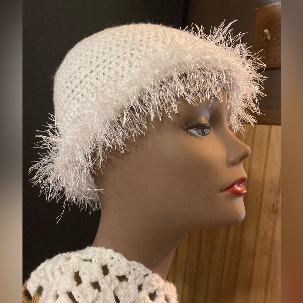 fringe trimmed beanie